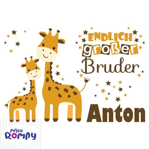 Giraffe (883) Bügelbild Großer Bruder Aufbügler Bügeltransfer a5