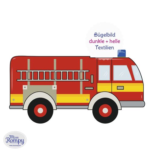 Feuerwehr (834) Bügelbild Aufbügler Applikation