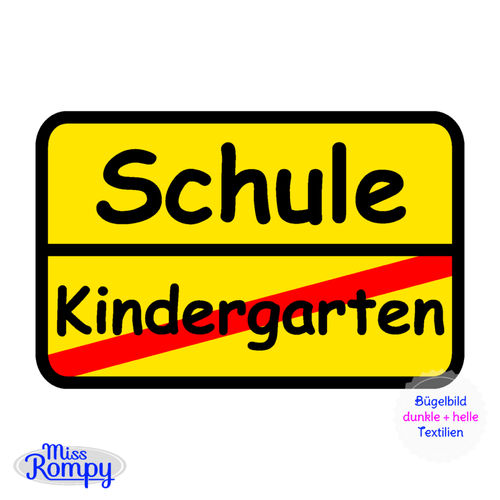 Einschulung (283) Bügelbild Aufbügler Applikation Schule Kindergarten
