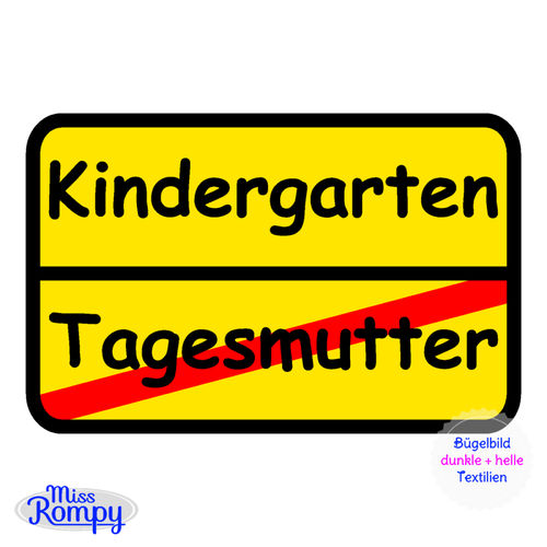 Tagesmutter (383c) Bügelbild Aufbügler Applikation Schule Kindergarten